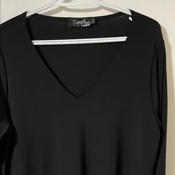 Sympli Black Layered Asymmetrical Tunic Top Size OOG/1x - Picture 2 of 7